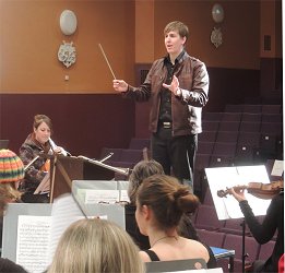 Celli prior to concert.