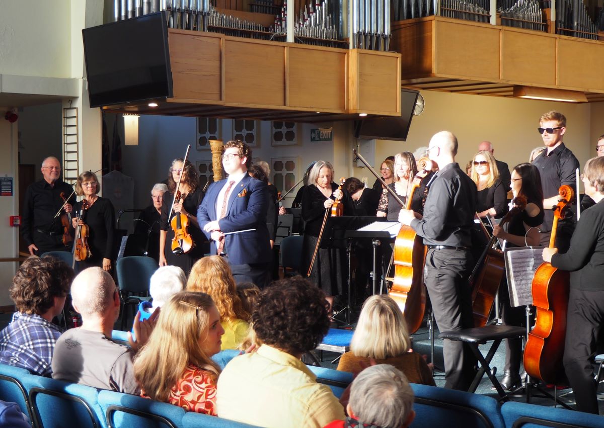 welcoming guest conductor