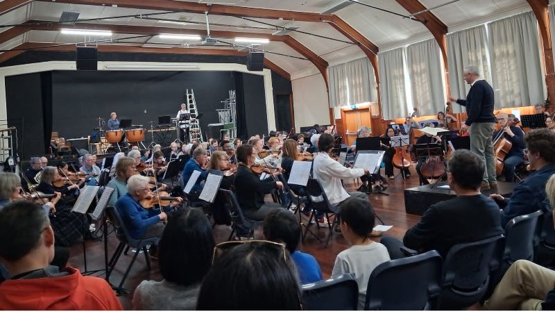 with audience